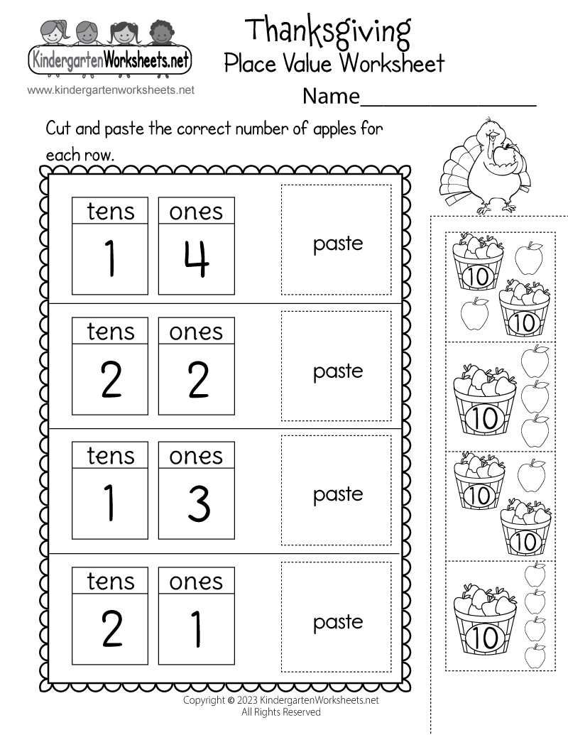 free printable thanksgiving math worksheets for kindergarten