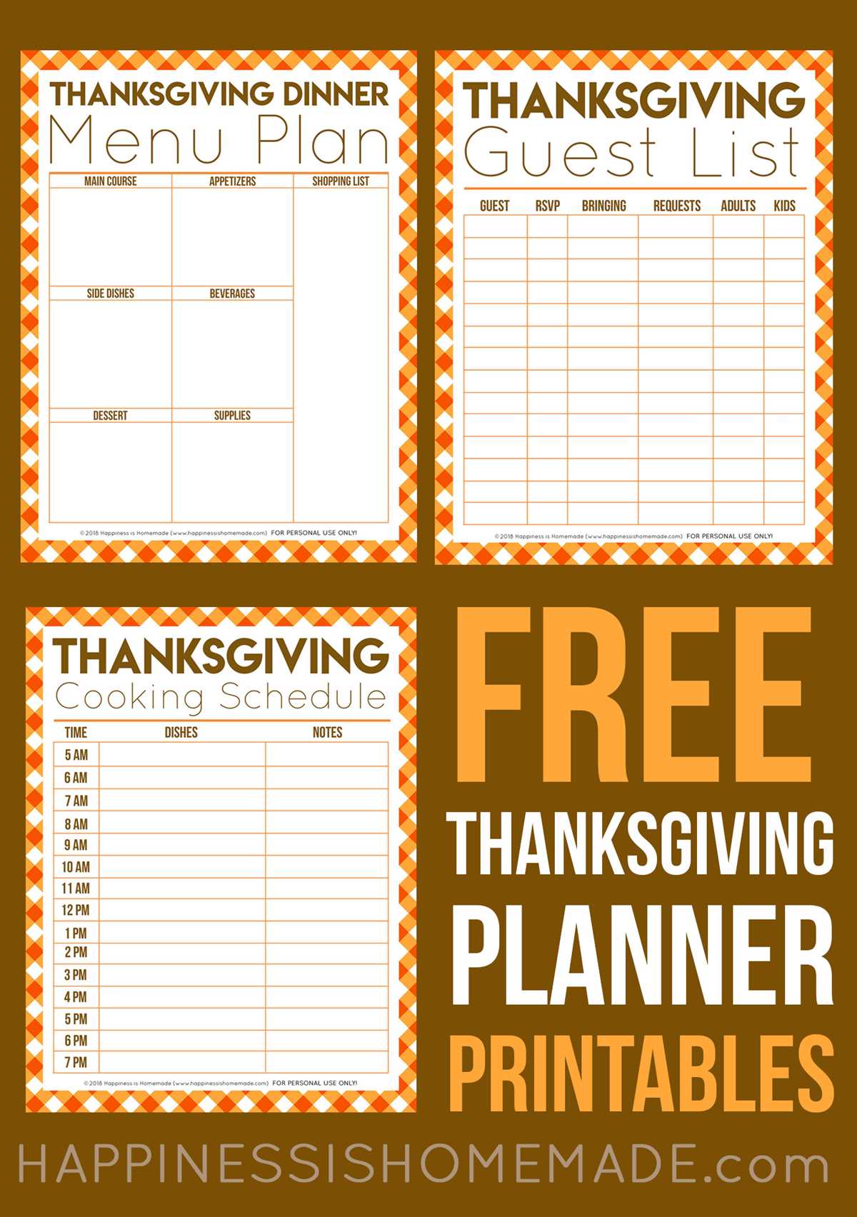 free printable thanksgiving planner