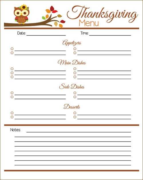 free printable thanksgiving planner