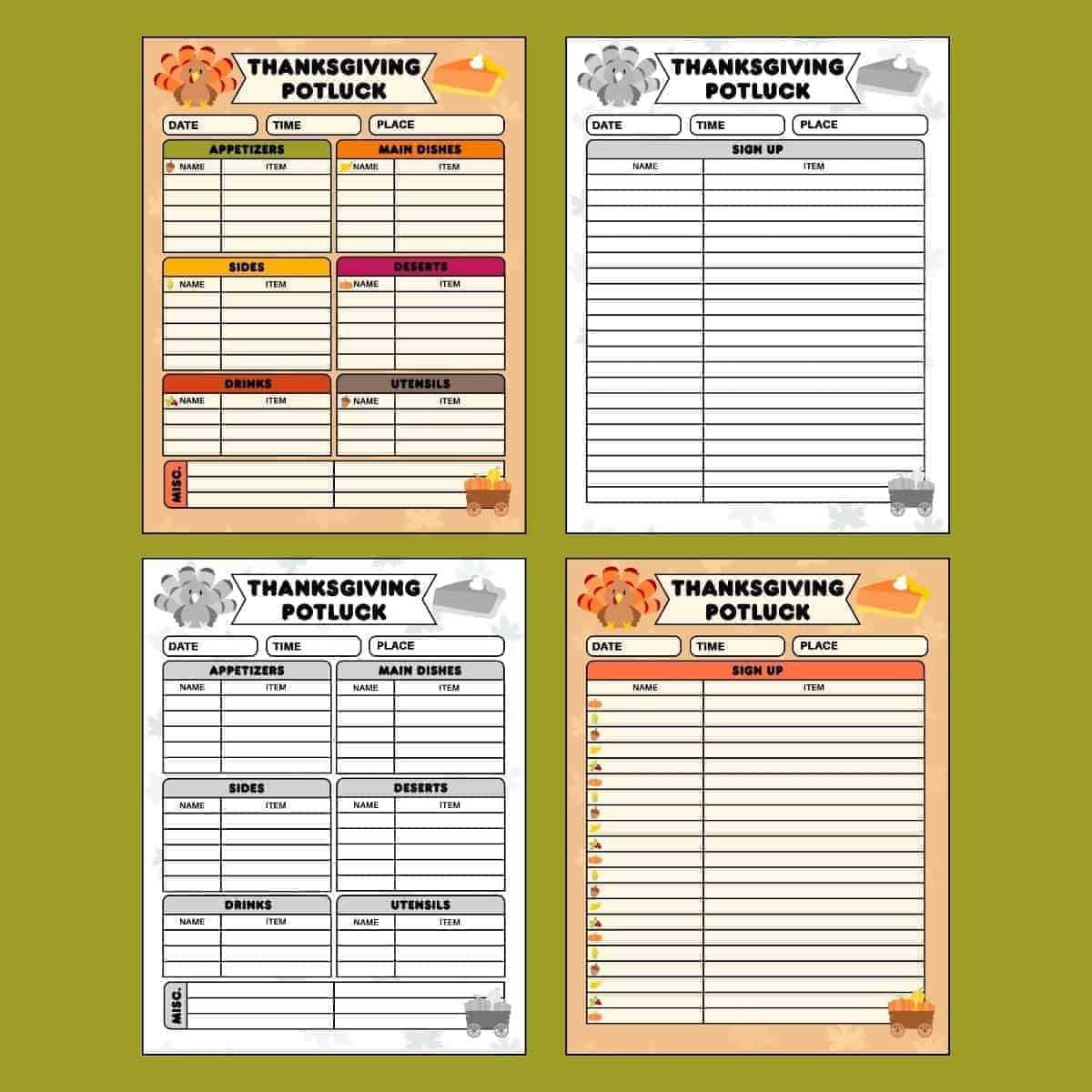 free printable thanksgiving signup sheet free printable thanksgiving signup sheet