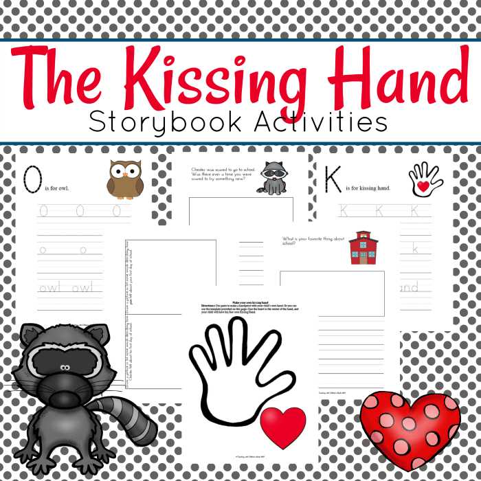 free printable the kissing hand activities
