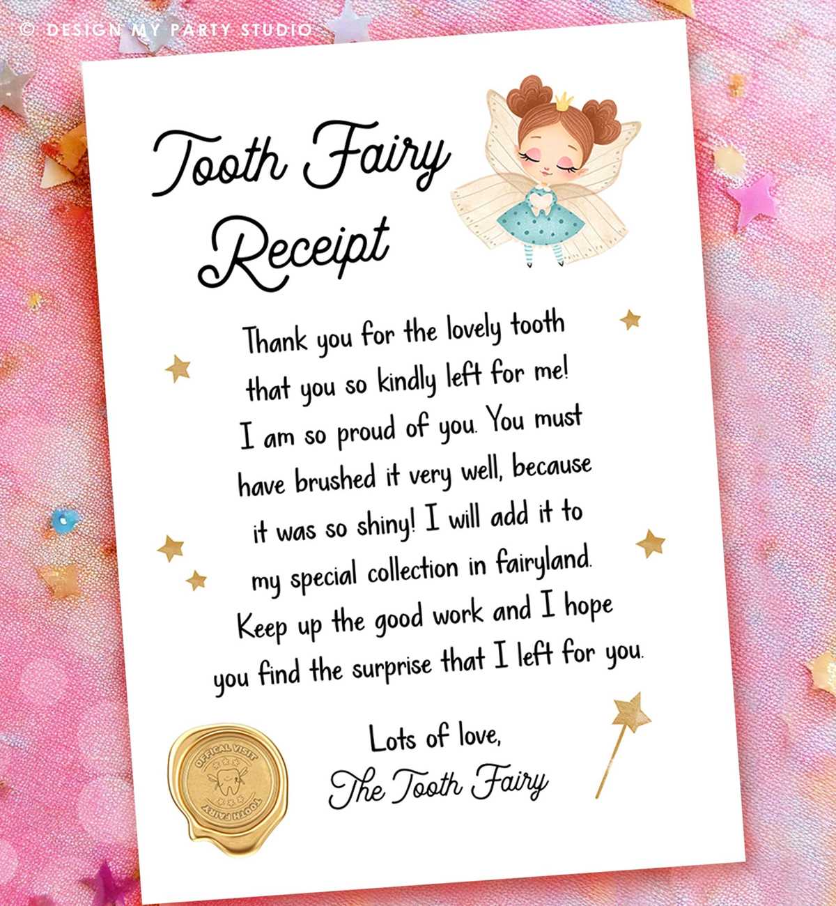 free printable tooth fairy letter for girl