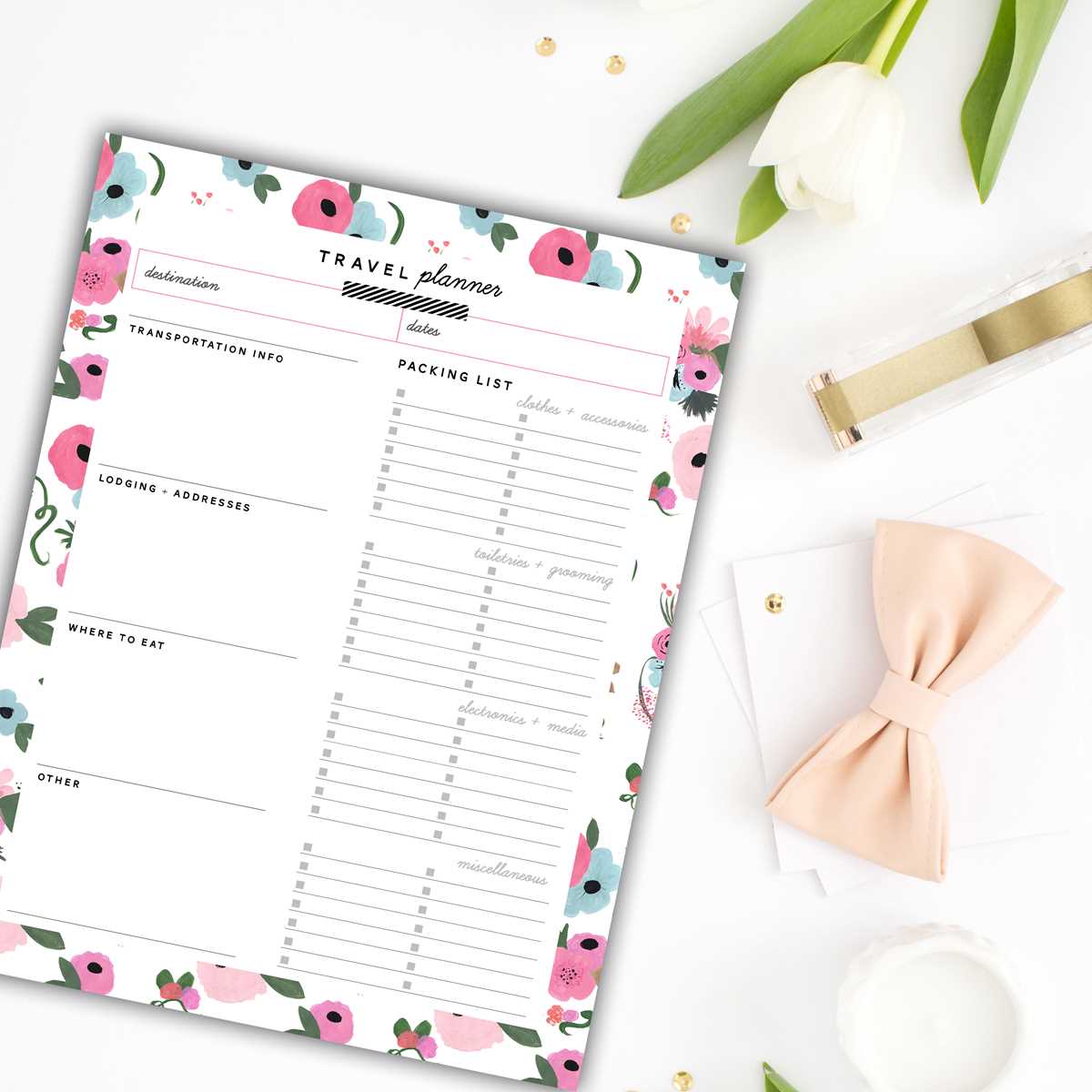 free printable travel planner