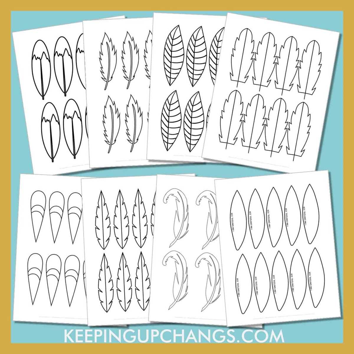 free printable turkey feather template
