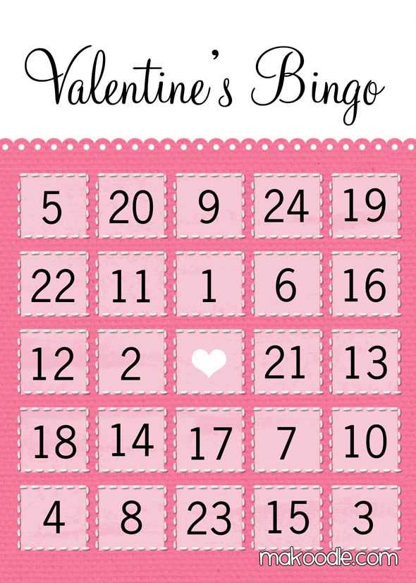 free printable valentines day bingo