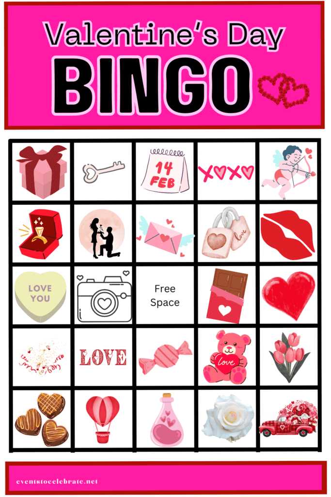 free printable valentines day bingo