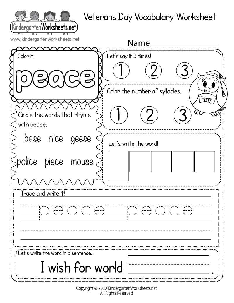 free printable veterans day worksheets