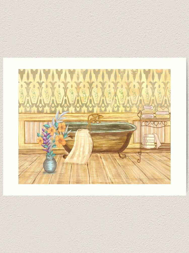free printable vintage bathroom art
