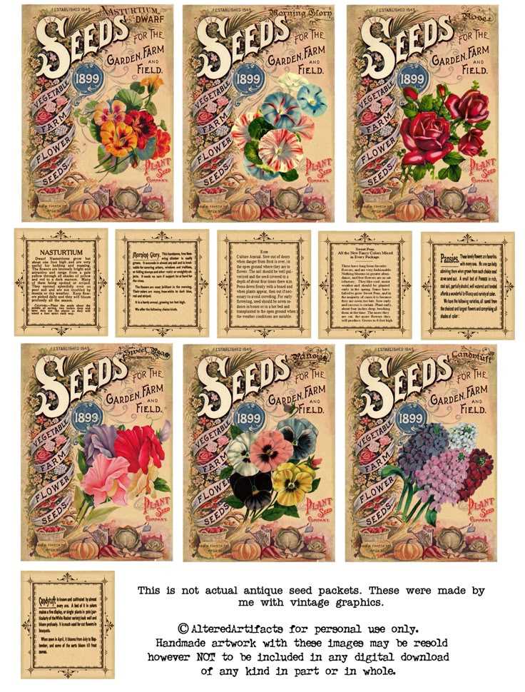 free printable vintage seed packets