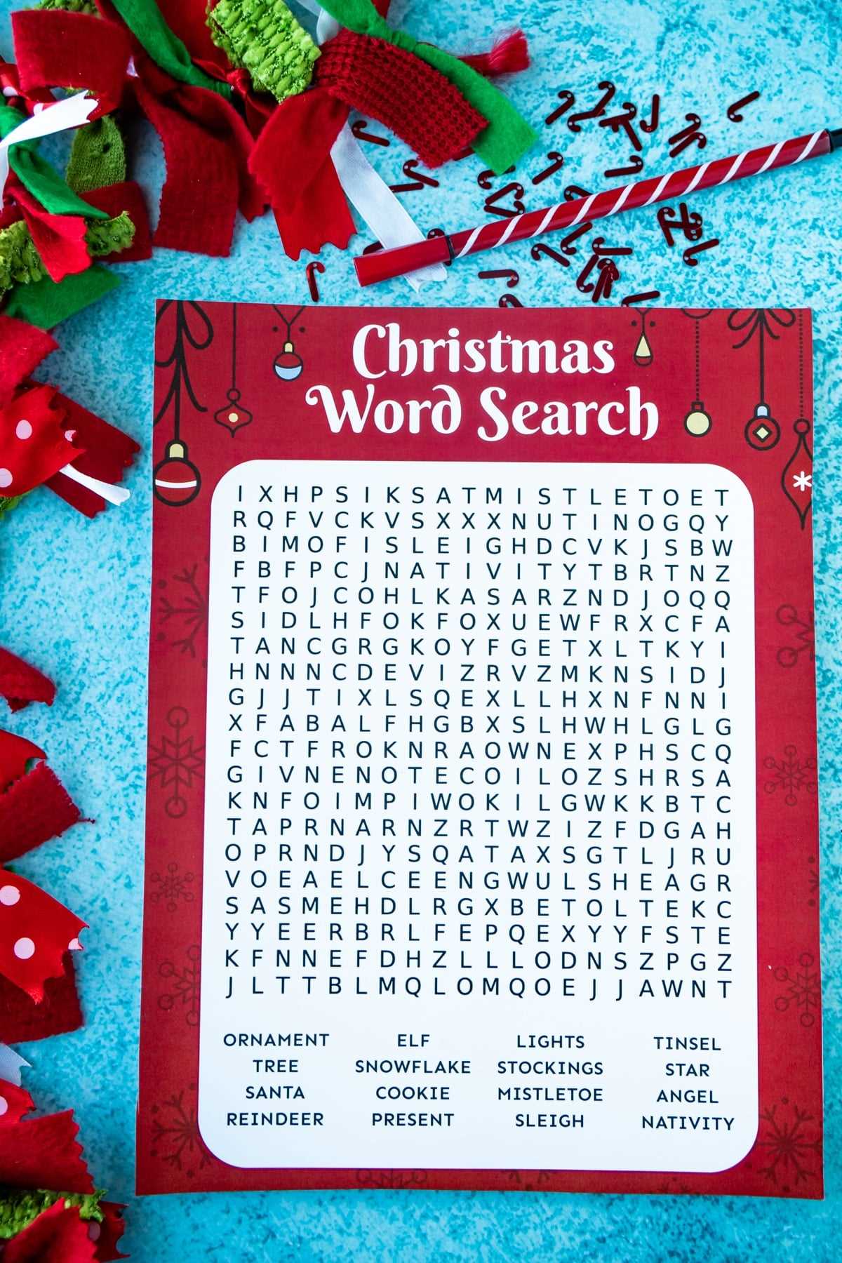 free printable word search christmas