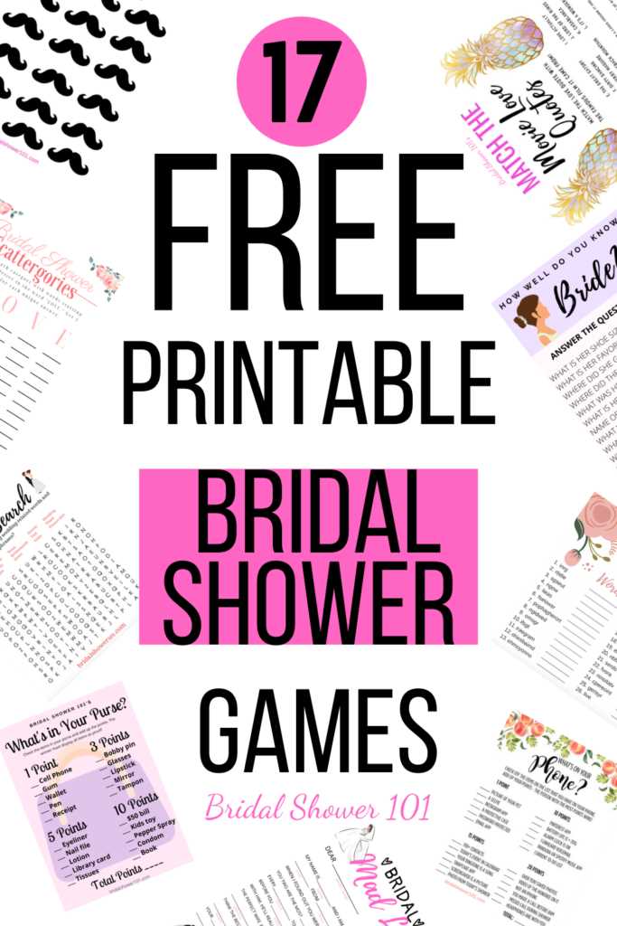 free printables for bridal shower