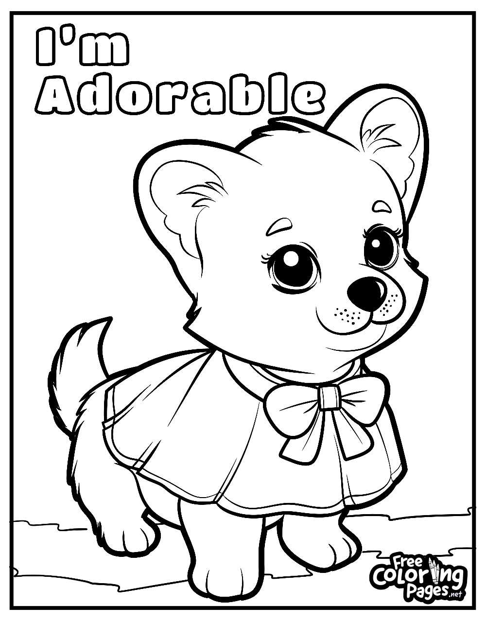 free puppy printable coloring pages