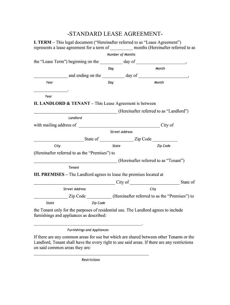 free rental lease printable