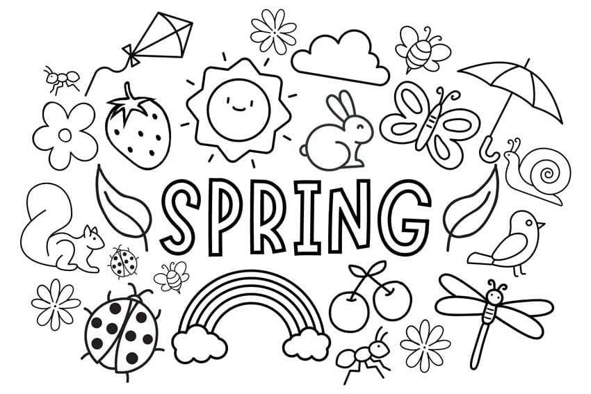 free spring coloring pages printable