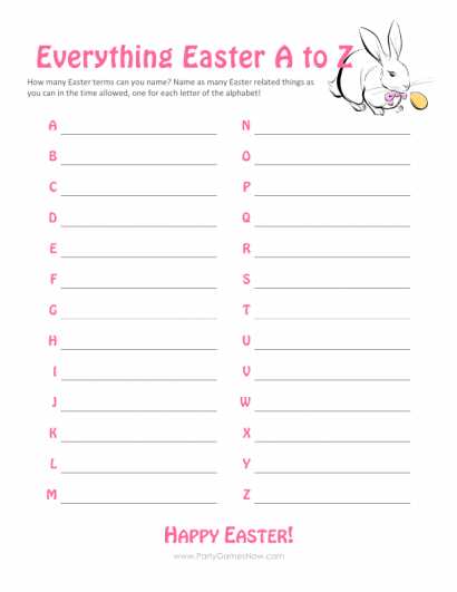 printable easter games