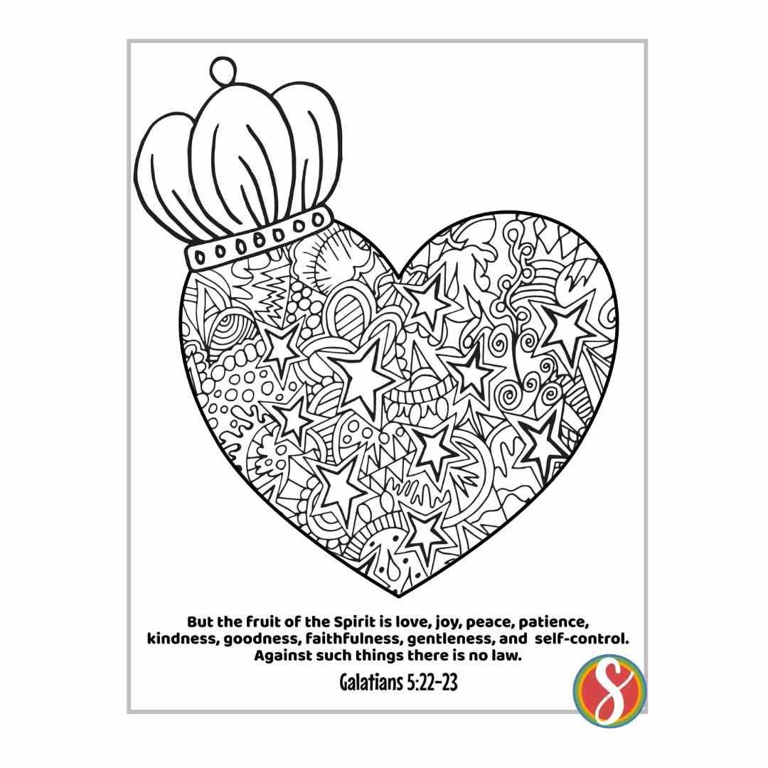 fruit of the spirit coloring page free printable