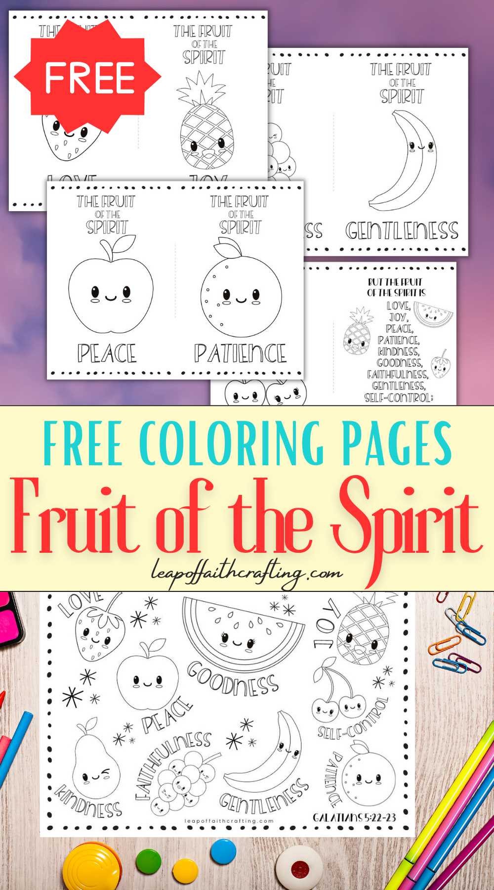 fruit of the spirit coloring page free printable