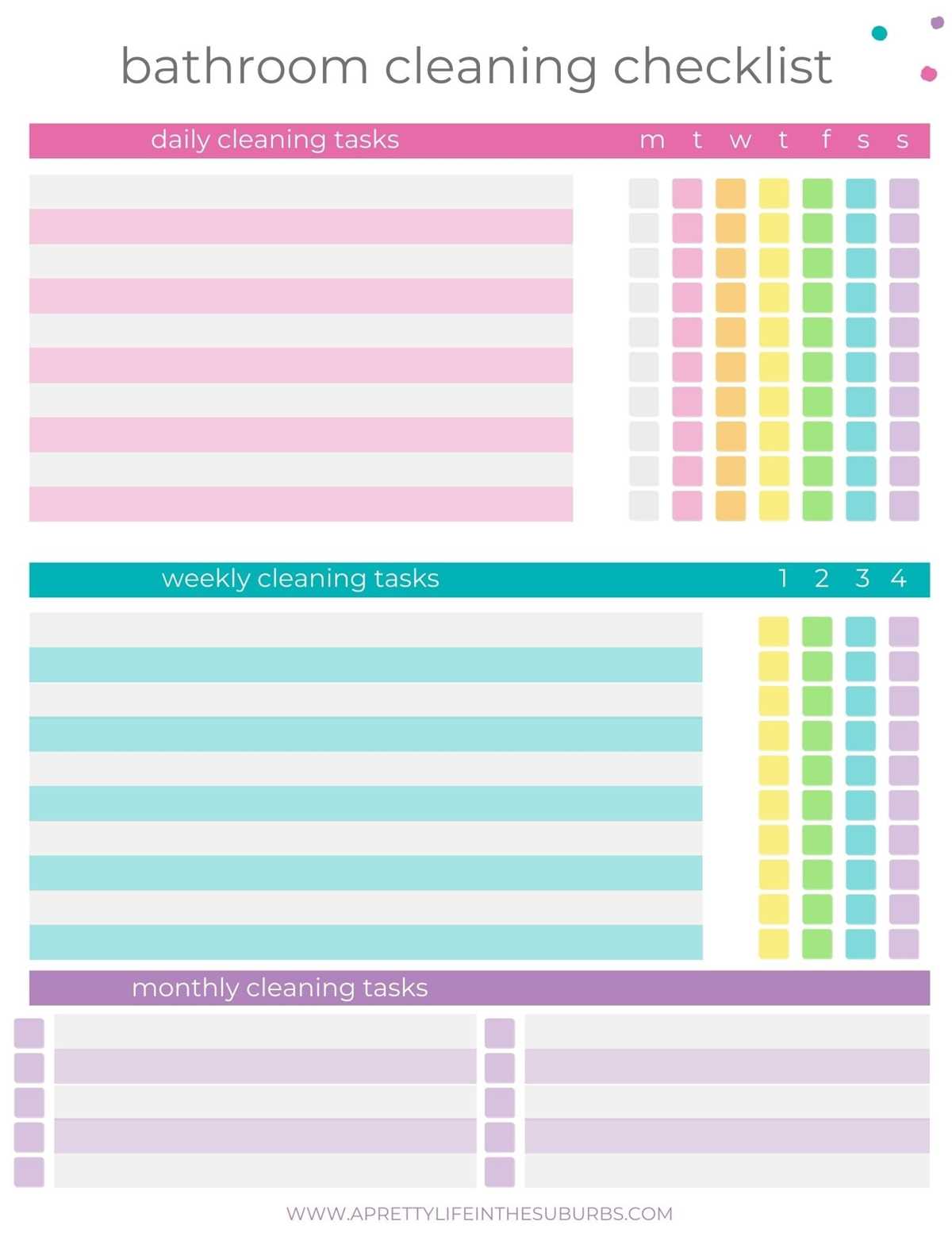 cleaning printable checklist