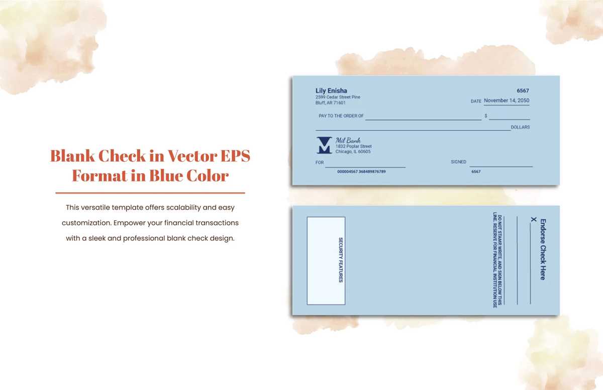 printable back of check template