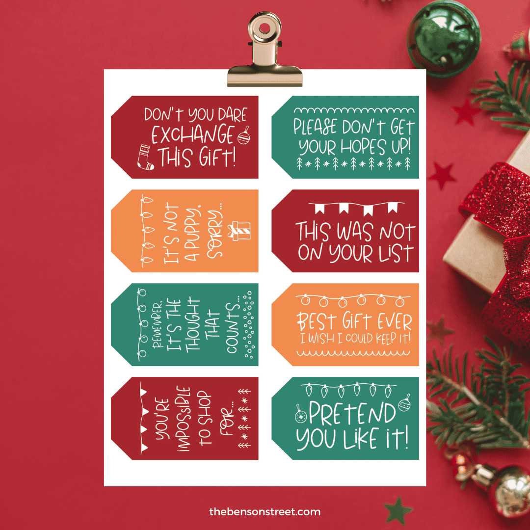 free holiday gift tags printable