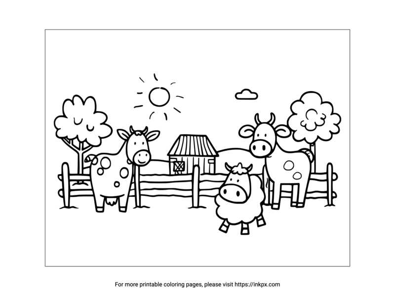 printable coloring pages of farm animals