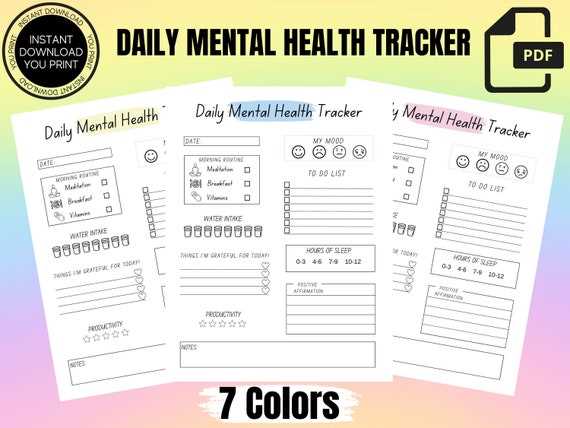 mental health mood tracker printable
