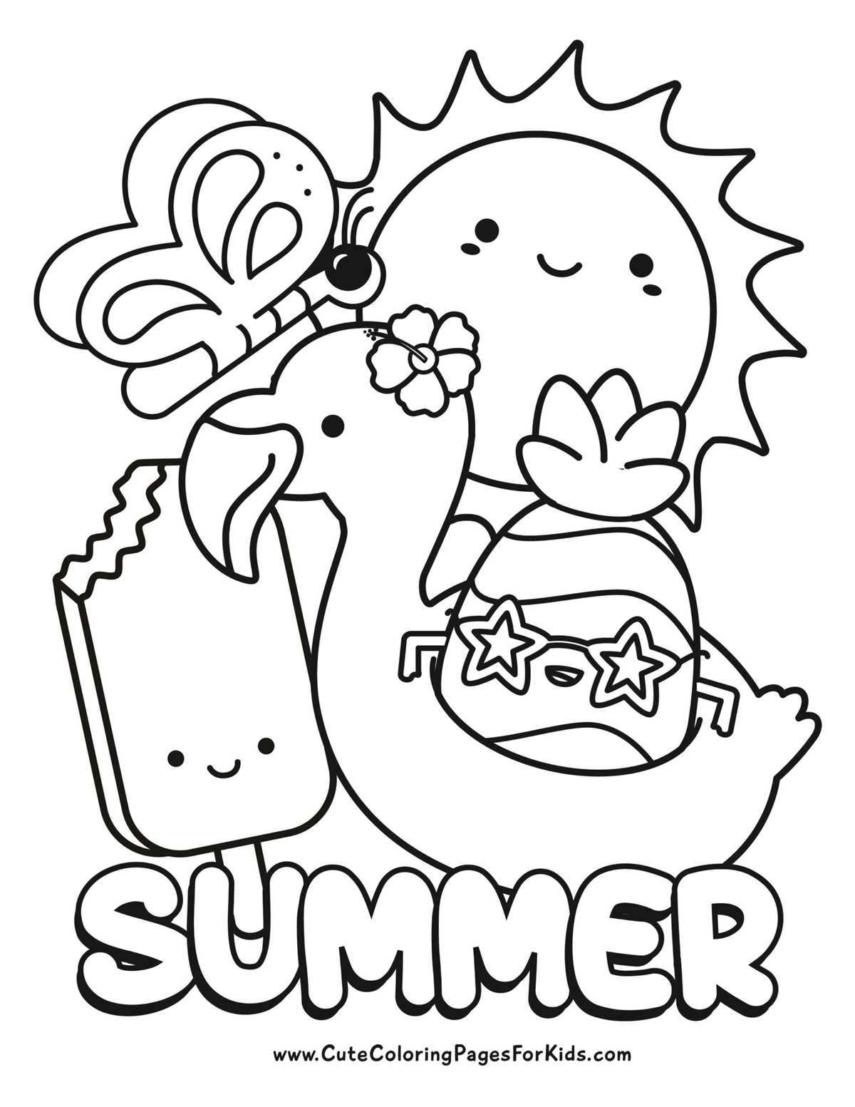 summer coloring sheet printable