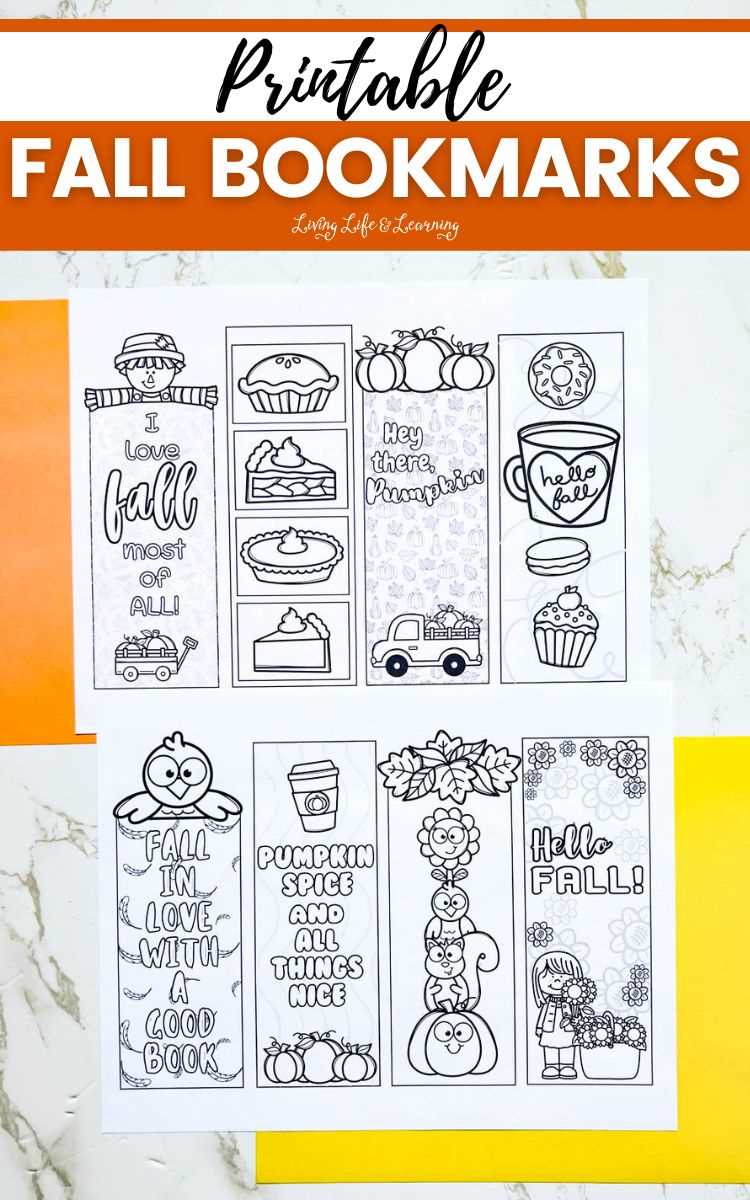autumn bookmarks printable
