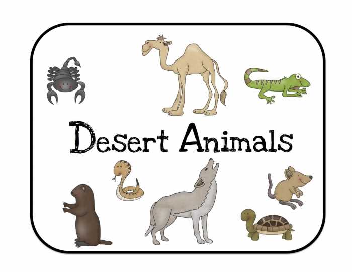 desert animals printables