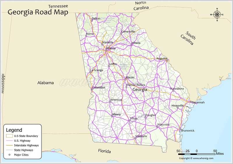 georgia printable map