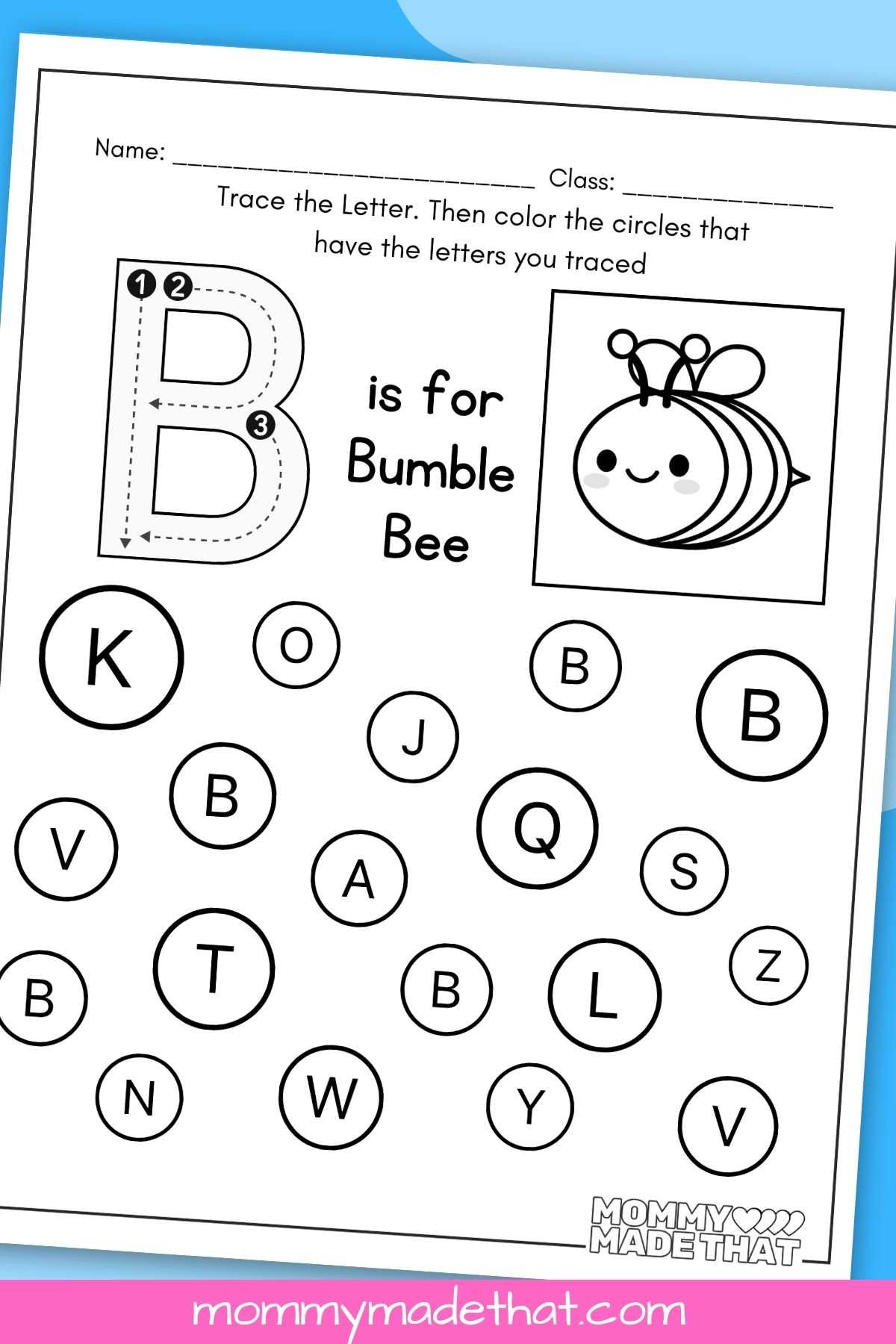 letter b printable activities
