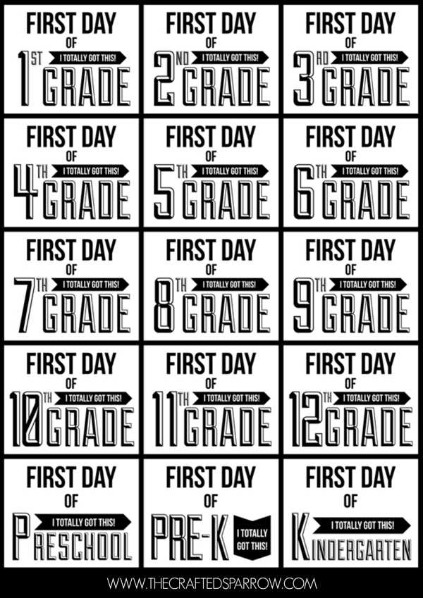 first day of 8th grade printable