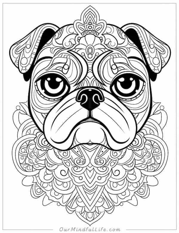 pug printable coloring pages