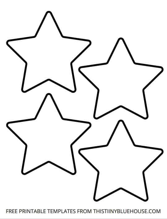 full page star template printable