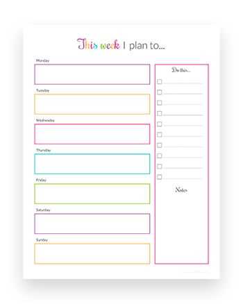 girly cute weekly planner printable