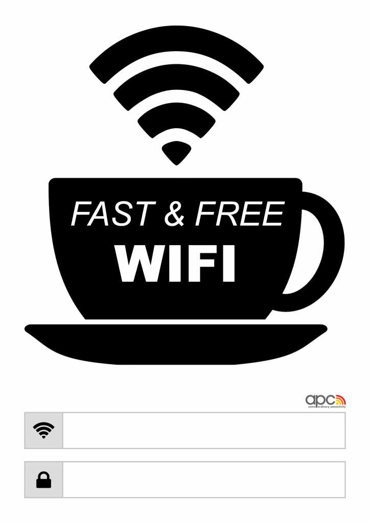 wifi password printable sign