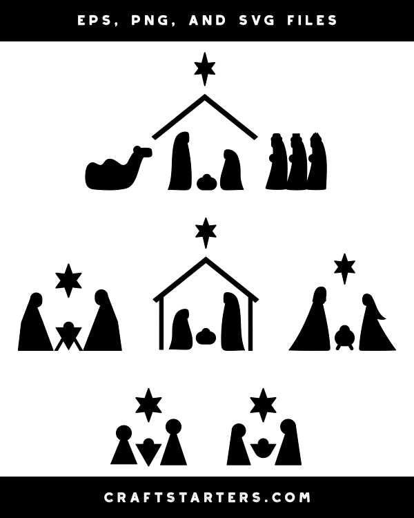 nativity silhouette free printable