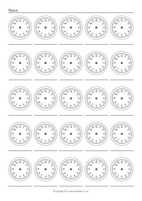 clock sheets printable