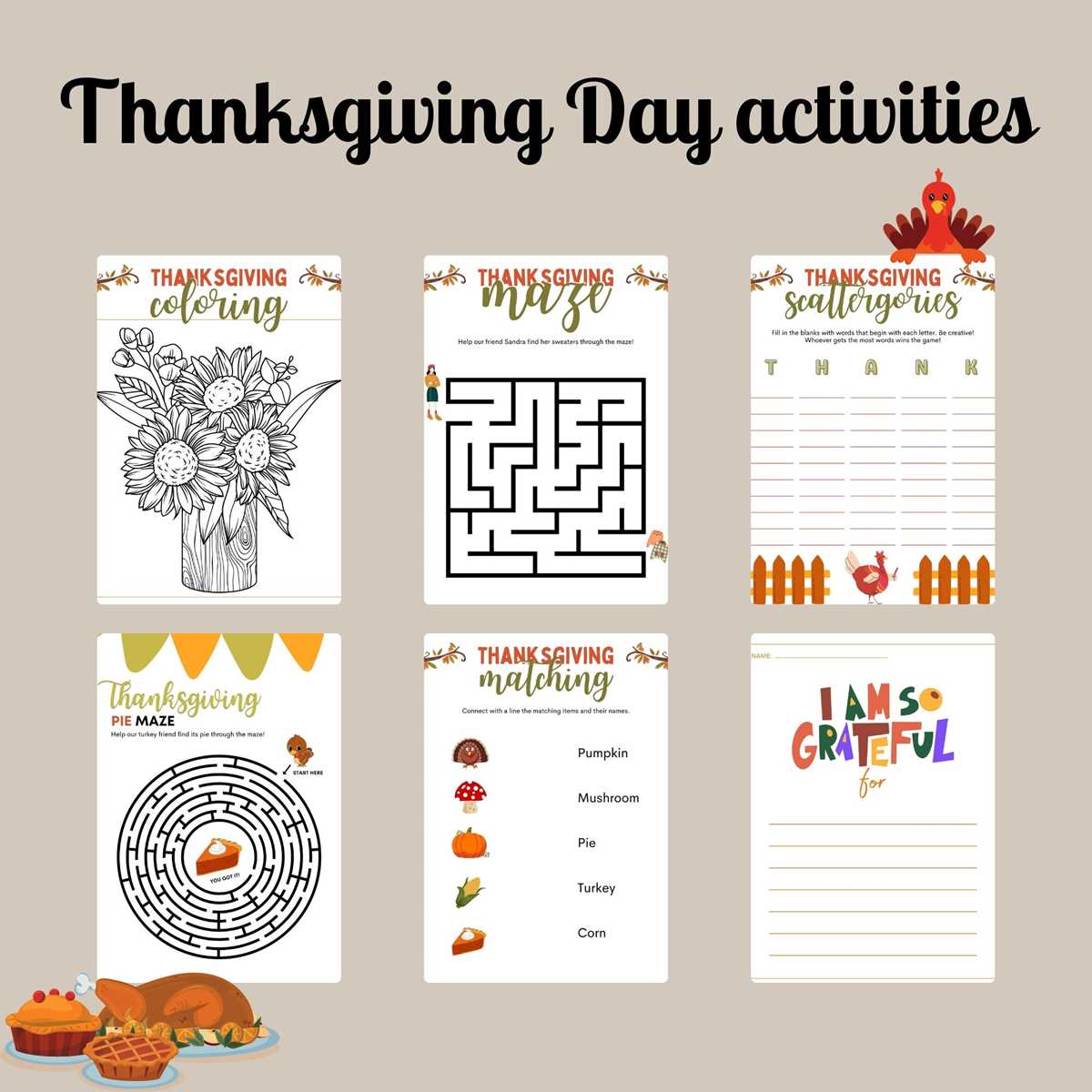 thanksgiving day printables