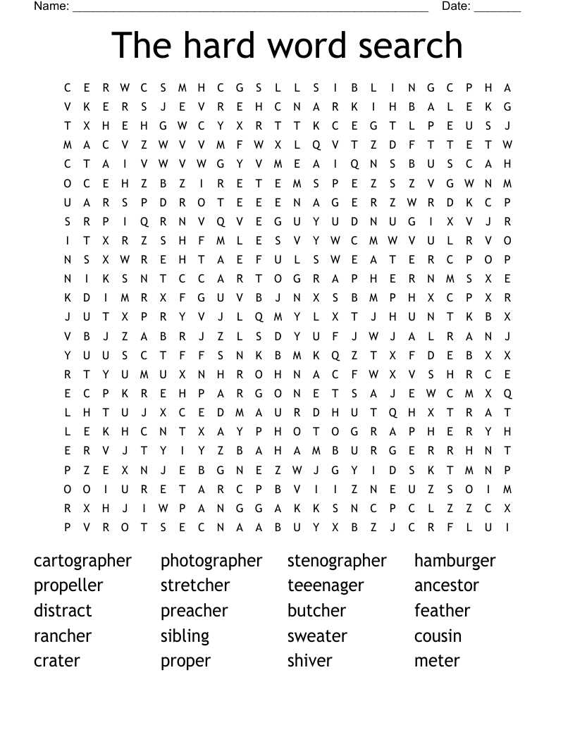 super hard word search printable