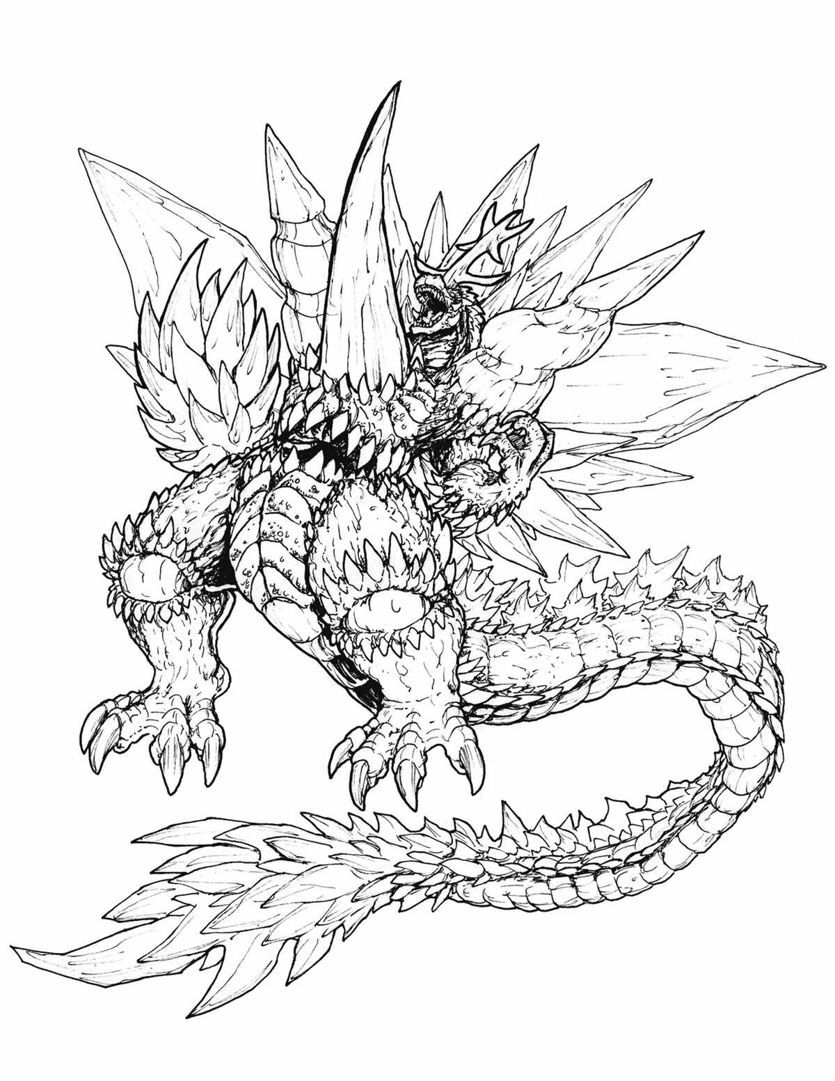 godzilla printable coloring pages