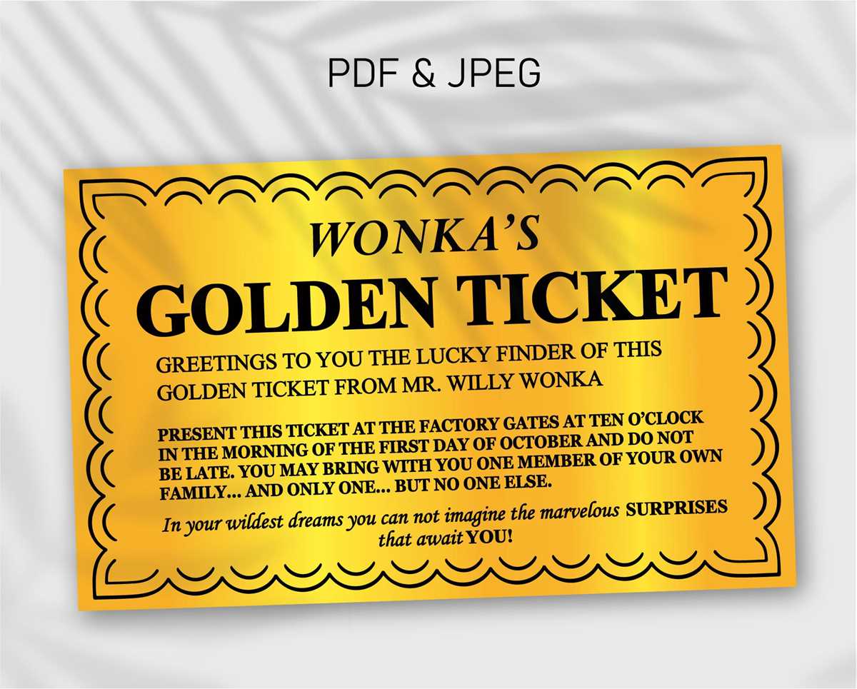 golden ticket willy wonka printable
