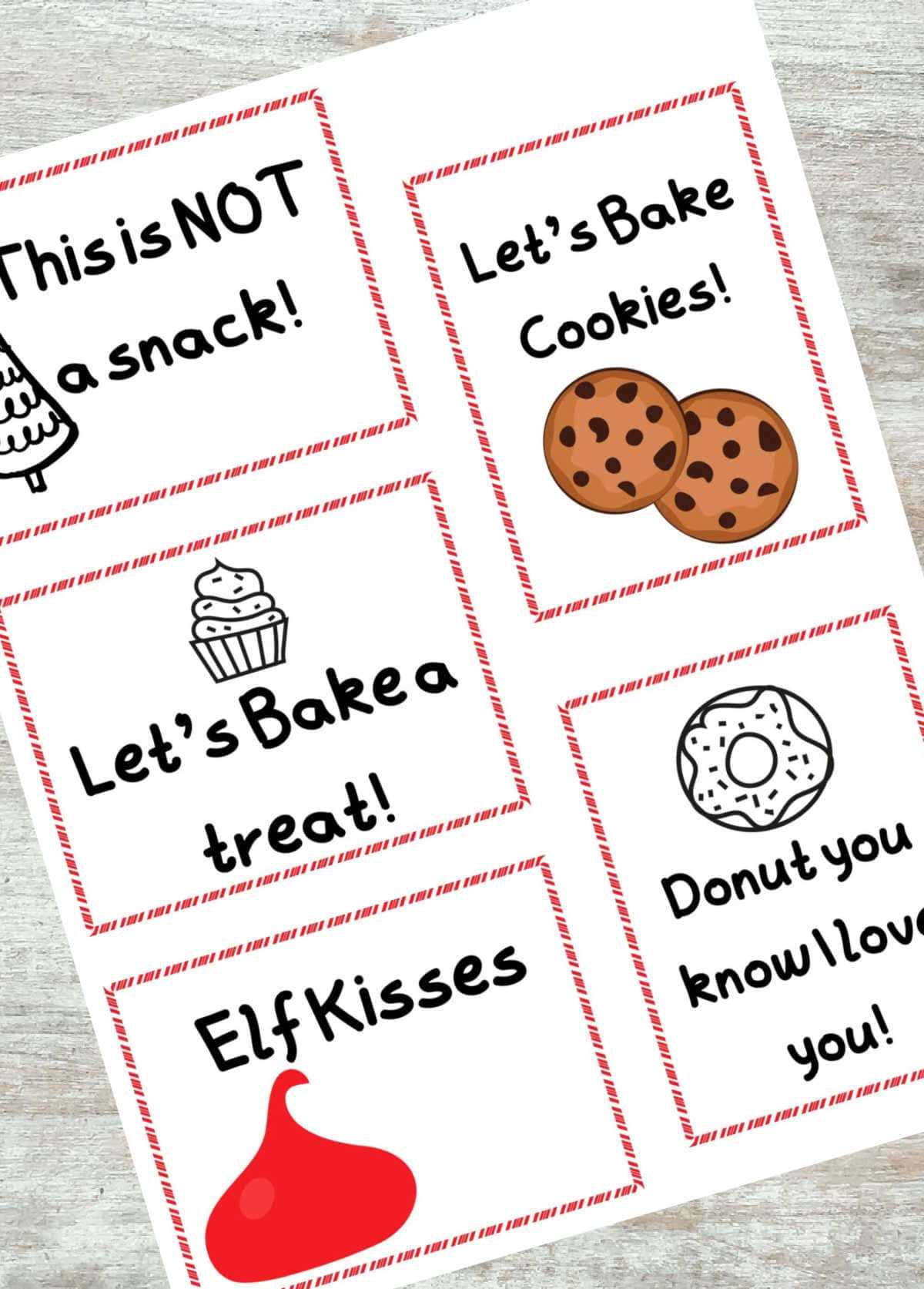 elf on a shelf printable notes