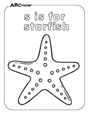 printable starfish coloring page
