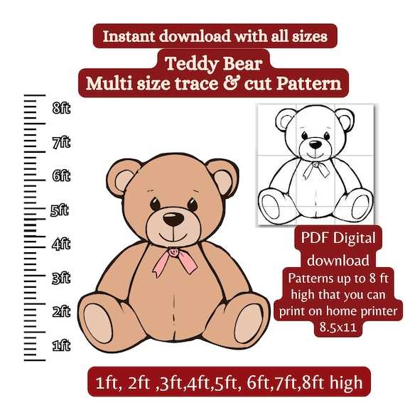 cut out teddy bear template printable