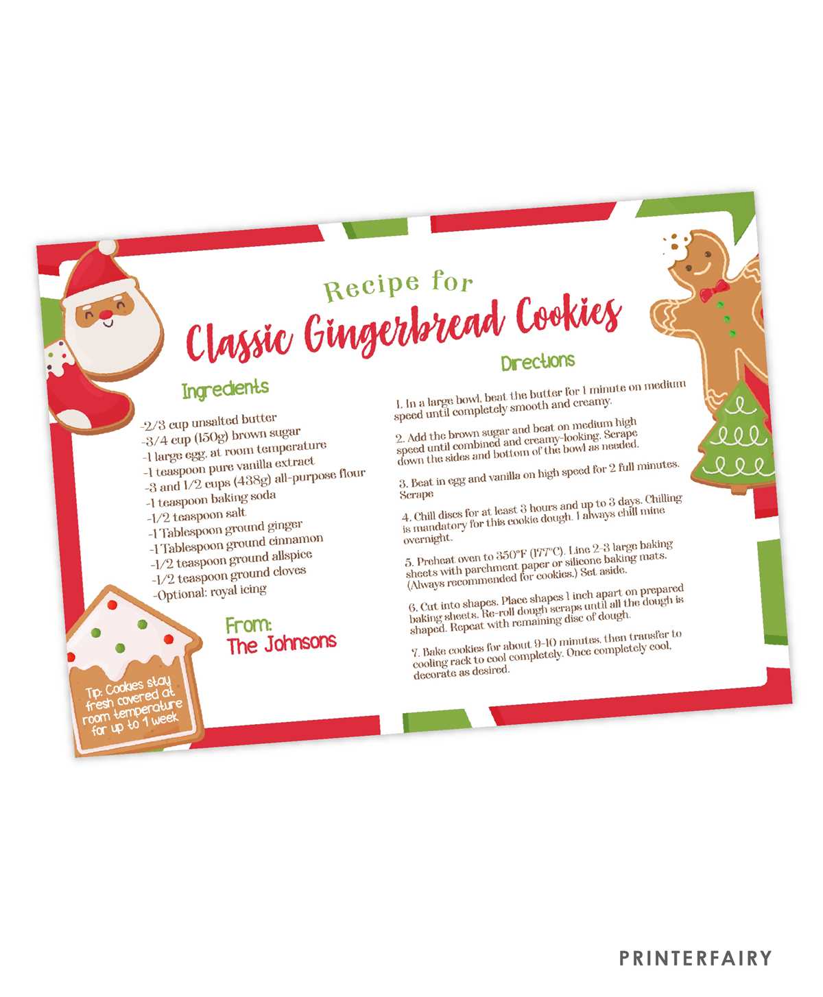 printable gingerbread recipe