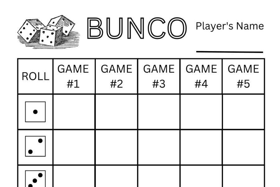 free printable bunco sheets