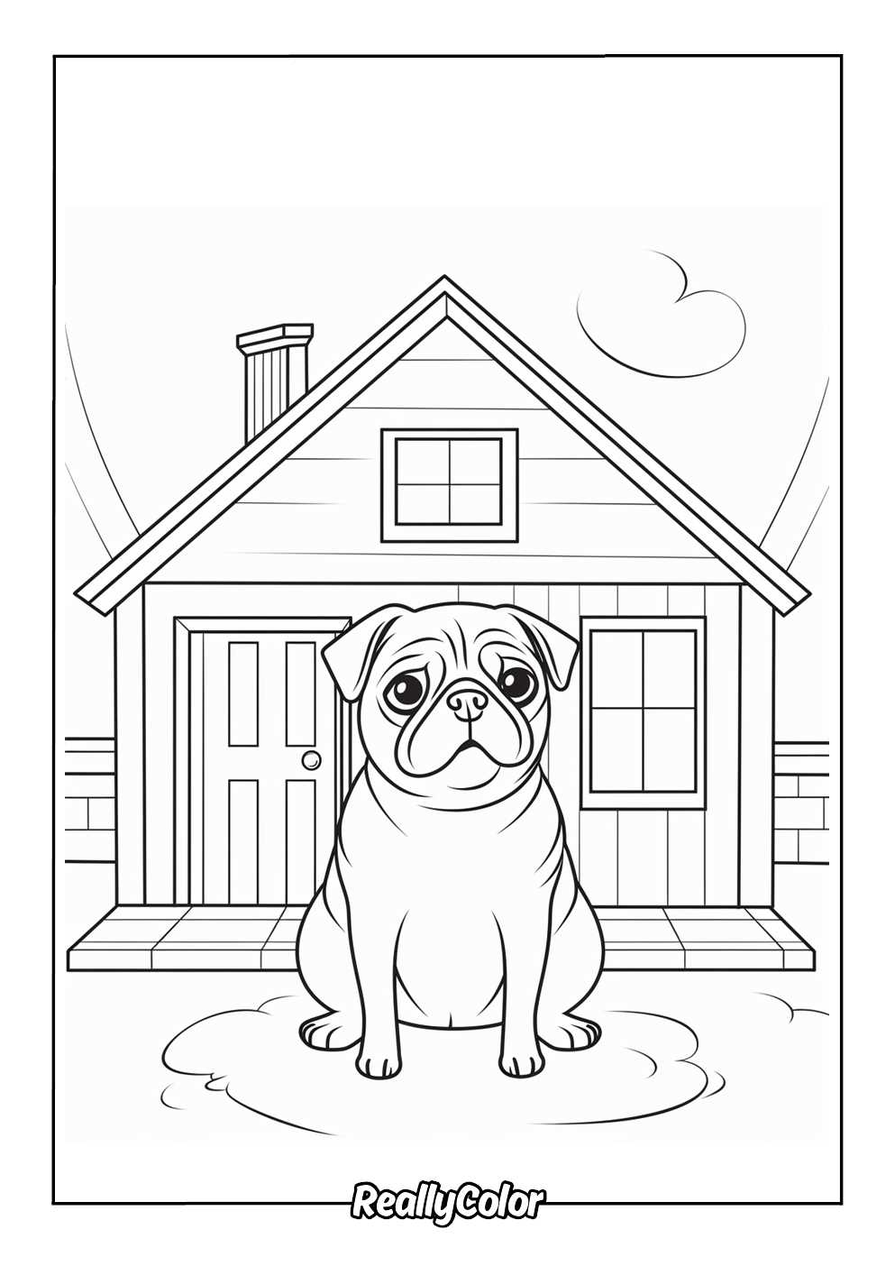 pug printable coloring pages