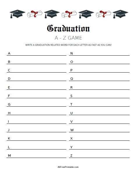 graduation games printable