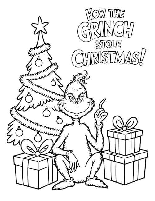 grinch coloring pages free printable